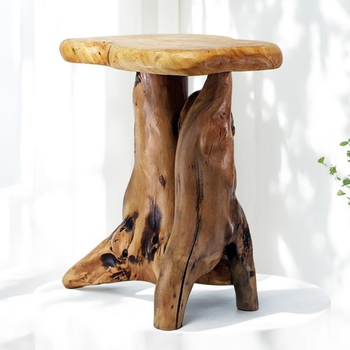Solid wood pedestal end table - solid,
